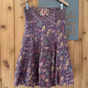 Free People Size 10 Floral Strapless Embellished Sun Dress